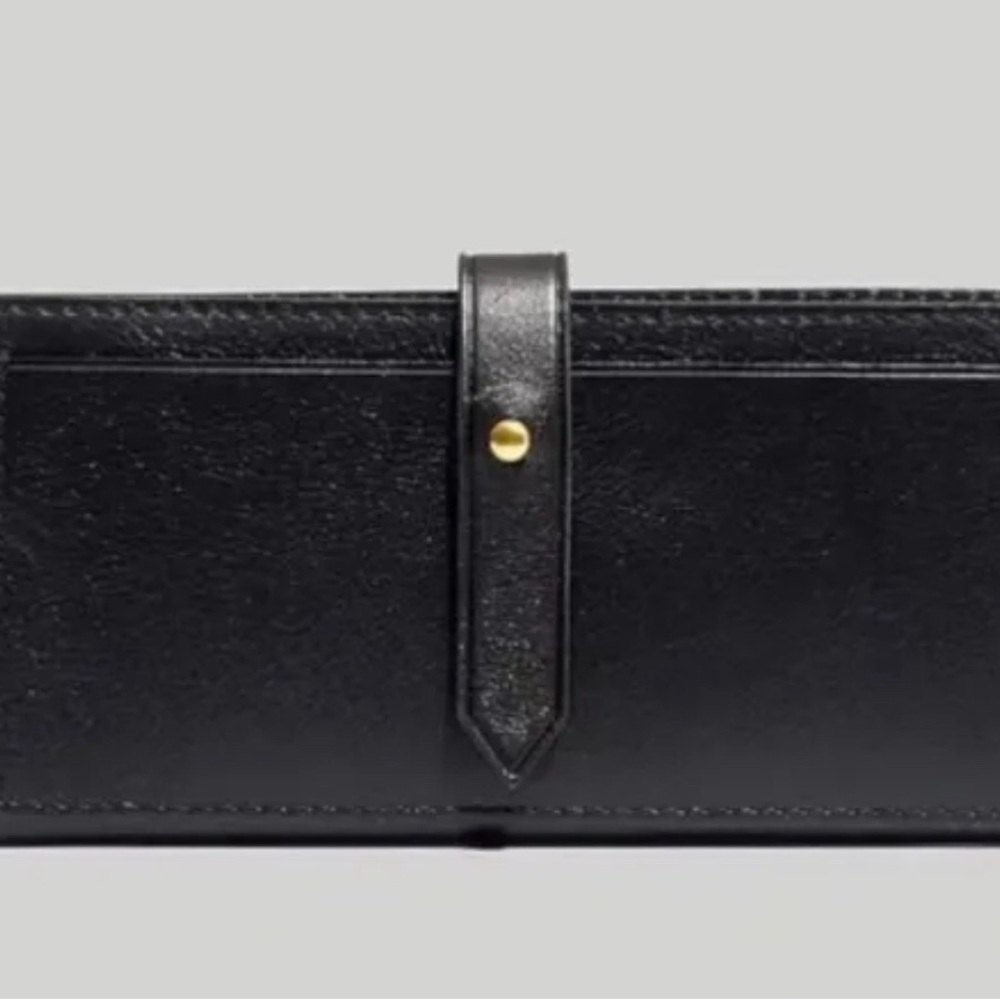 Madewell The Post Leather Long Wallet Black NEW